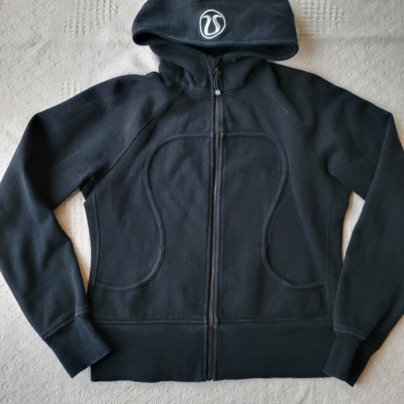 Lululemon Black Athletic Comfy Everyday Casual Zip Up Hooded Sweater - Picture 4 of 11